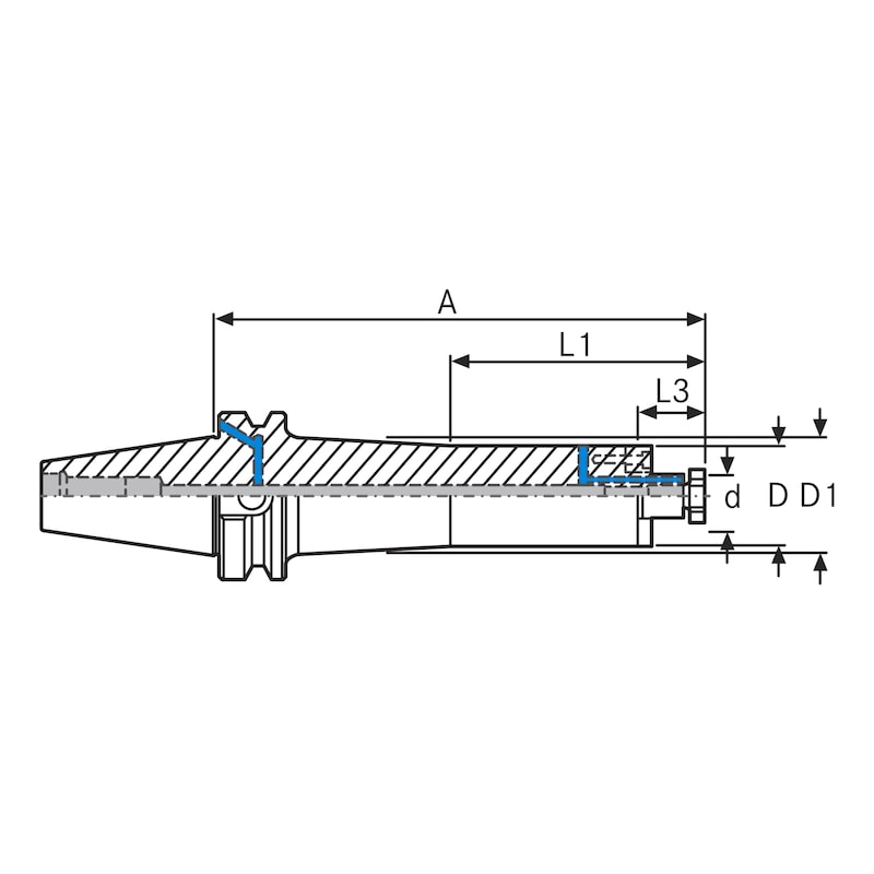 EROGLU BT40-32-200 transverse drive arbour, shape JD/JF - MAS-BT40 transverse drive arbours