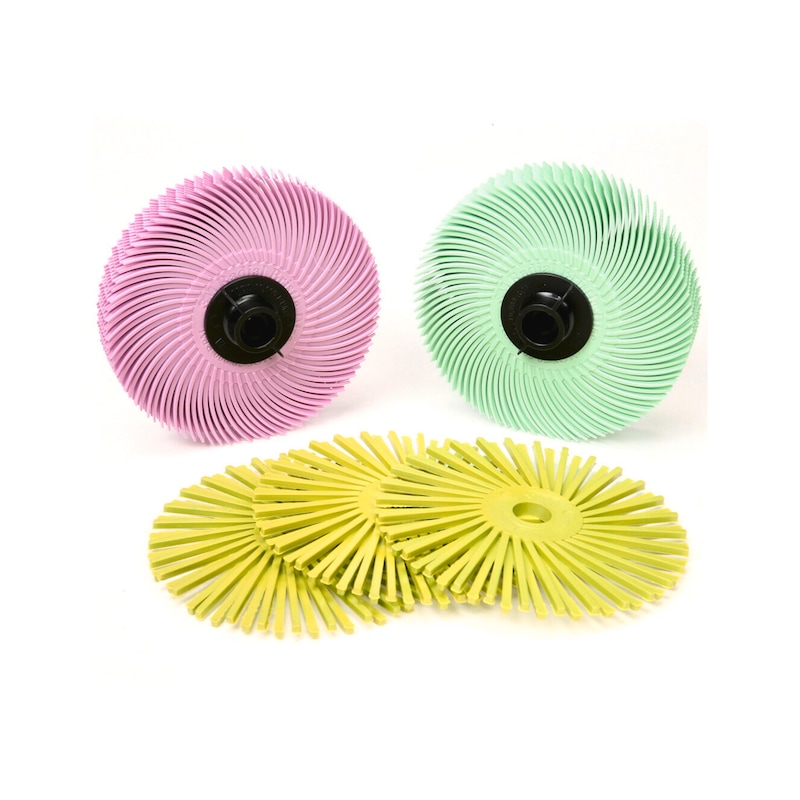 3M Scotch-Brite Radial Bristle Disc BB-ZB mit Flansch, grün, 152,4 mm 3M Scotch-Brite Radial Bristle Disc BB-ZB mit Flansch, grün, 152,4 mm