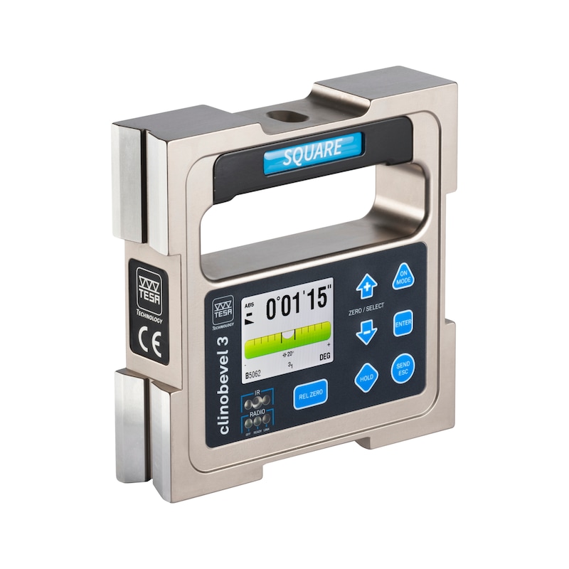 TESA TECHNOLOGY Neigungsmessgerät CLINOBEVEL 3 SQUARE 60 Grad mit SCS ...