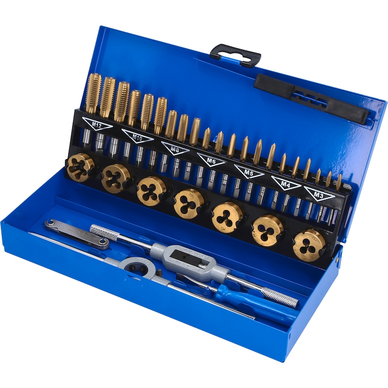 Tinning Threads KS TOOLS TiN thread cutting tool set, 32 pieces