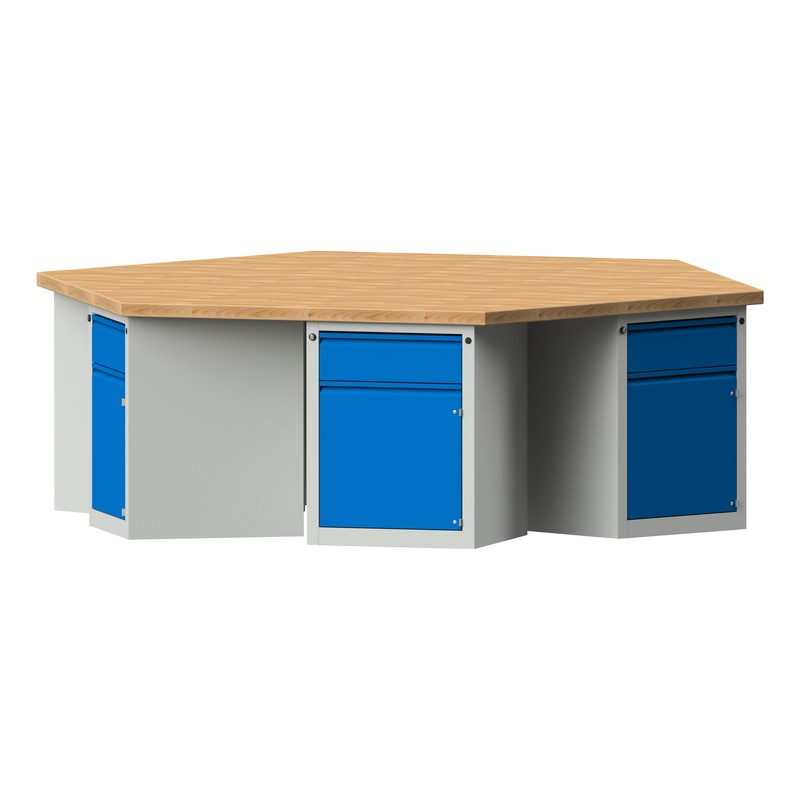ANKE Group workbench E, model 801, BMP 50 mm, RAL 7035/RAL 5012 ...