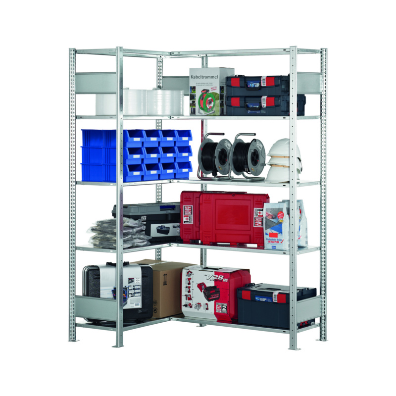 add-on shelvingCorner shelving MULTIplus150 5 shelves 2000x1000x400, No ...