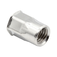 Rivet nut, reduced half-hex, open A2