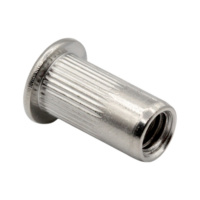 Rivet nut, Round, Flange, Grooved, Open A2