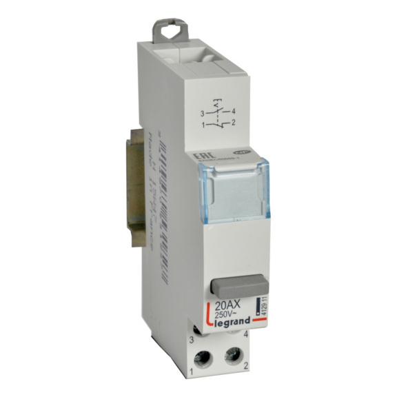 V&auml;lirele CX3, Legrand - PAINIKE/OHJAUSKYT. 20A 250 VAC NO+NC LEG