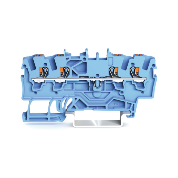 Terminal block 2201 series with push-button 4 conductor TOPJOB&reg; S - TERMINAL BLOCK 4-POL 0,25-2,5MM2 BL