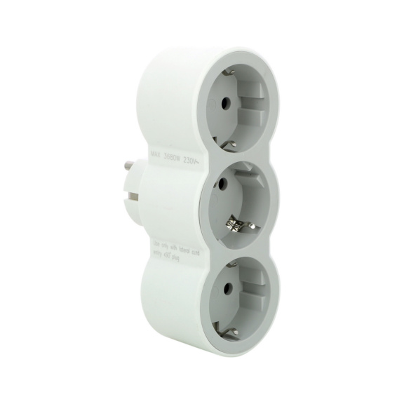  - MOP SCH 3X2P+E  FRONT OUTLETS WT/GY