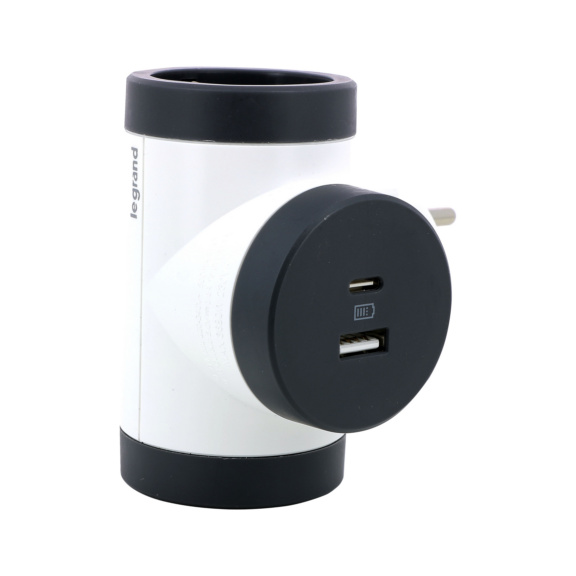 Pistorasia haaroitin, 2 pistorasiaa +USB A+C Legrand - PISTOR HAAROITIN 3-OS+USB A+C VA/MU LEG