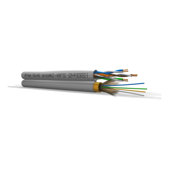 Hybrid cable CAT6 U/UTP+4xSMT Dca - HYBRID CABLE U/UTP 1XCAT6 4XSMT DCA