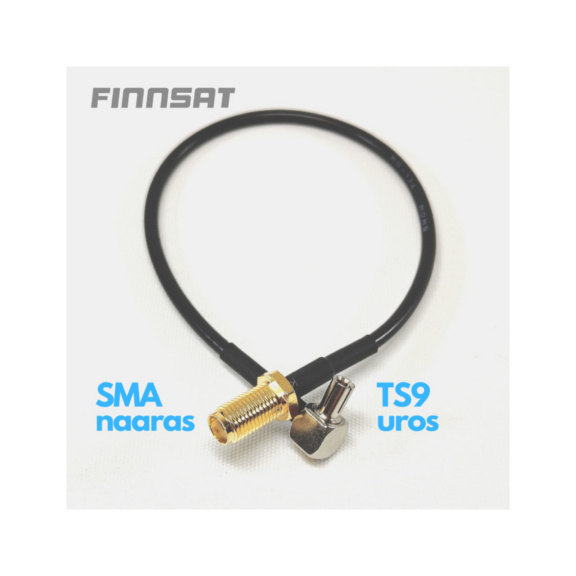 Adapterikaapeli SMA/TS9 Finnsat - ADAPTERIKAAPELI SMA/TS9 50OHM 20CM