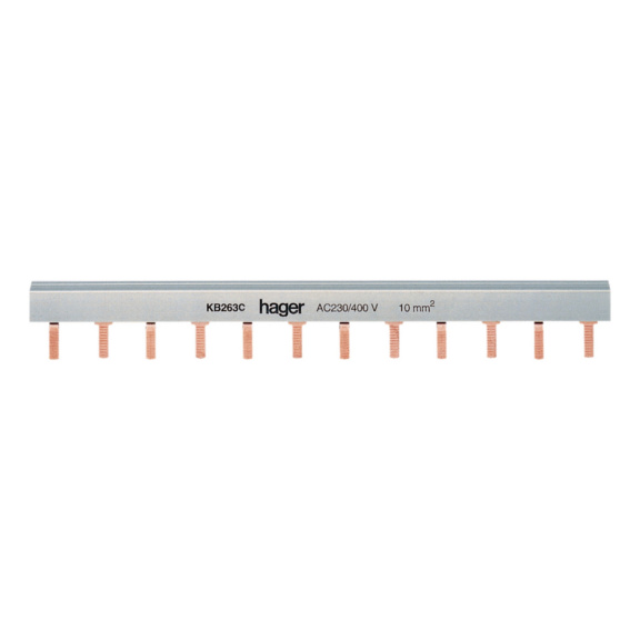 Busbar HAGER - BUSBAR KB263C 2P 63A 24M PRONG GRAY
