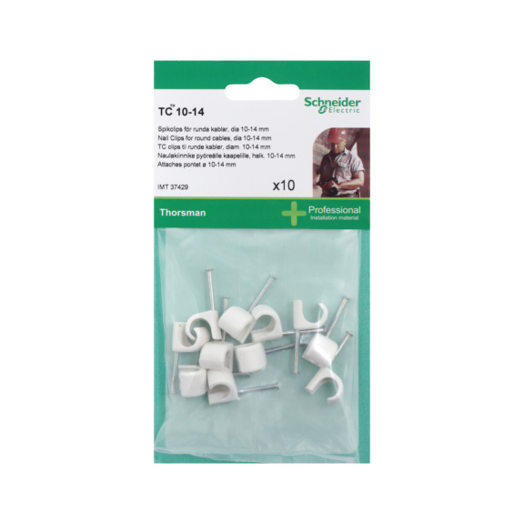 Nail-in clip white TC Thorsman - NAIL CLIP TC 10-14 10PCS THORSMAN WT