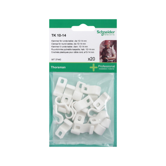 Screw-in cable clip white Thorsman - SCREW FASTENER TK10-14 20PCS THORSMAN WT