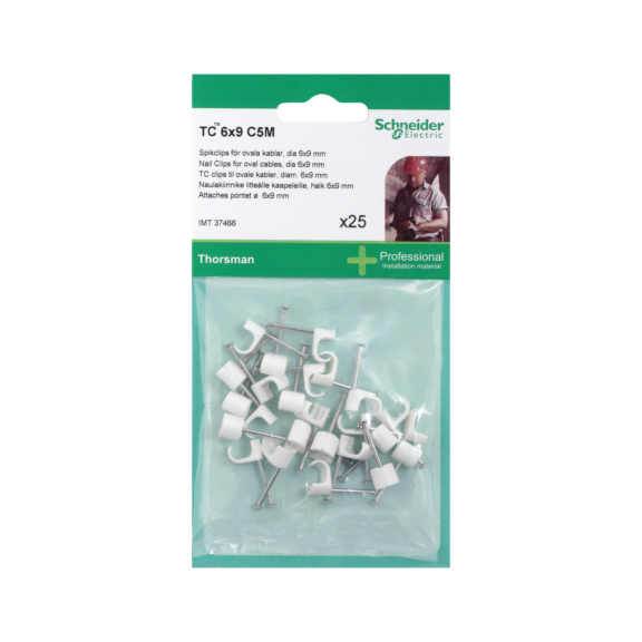 Nail-in clip white TC Thorsman - NAIL CLAMP TC 6-9 25PCS THORSMAN WT