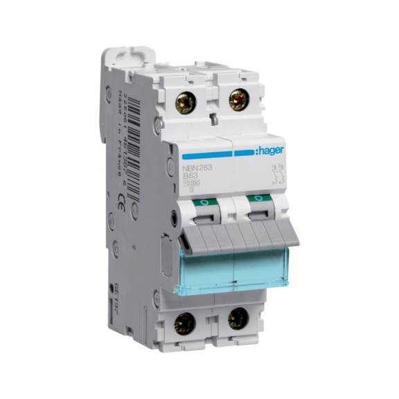 Miniature circuit breaker NBN Hager - MCB NBN263 2X63A B-CURVE 10KA