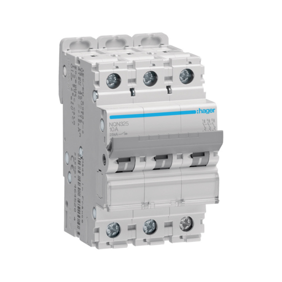 Miniature circuit breaker NQN Hager - MCB NQN325 3X25A B-CURVE 25KA