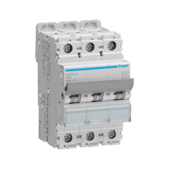 Miniature circuit breaker NQN Hager - MCB NQN340 3X40A B-CURVE 20KA