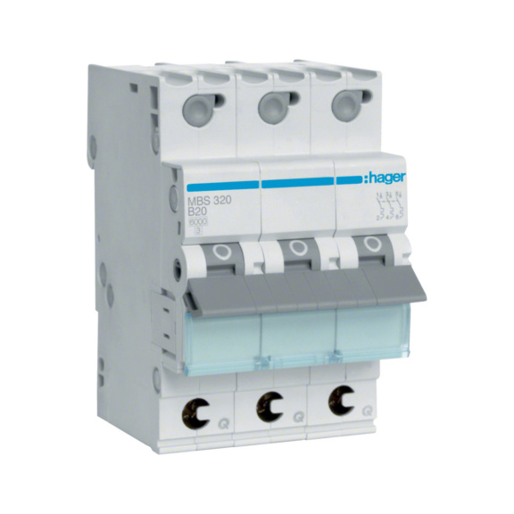 Johdonsuojakatkaisija MBS Qc Hager - JOHDONSUOJAK. 3-NAP B 3X20A MBS320