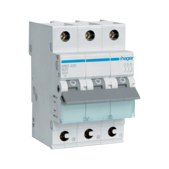 Johdonsuojakatkaisija MBS Qc Hager - JOHDONSUOJAK. 3-NAP B 3X25A MBS325