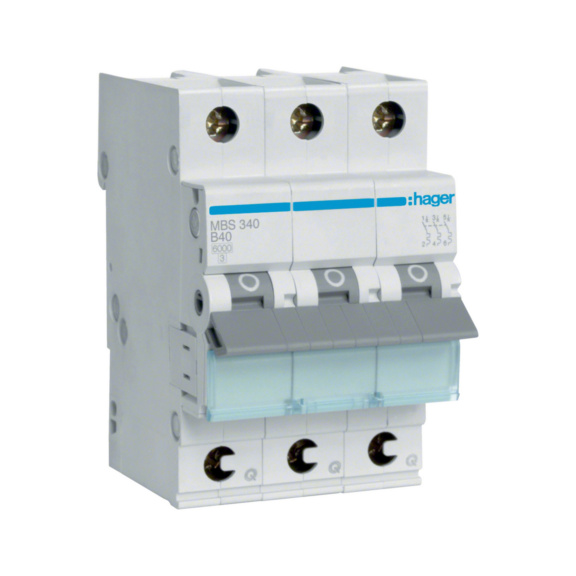 Miniature circuit breaker MBS Qc Hager - MCB MBS340 3X40A B-CURVE QC