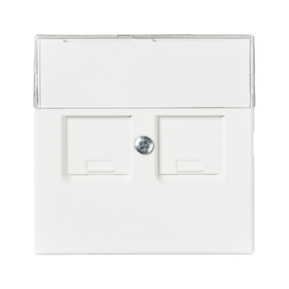 Centre plate 2xRJ45 shutters  Impressivo - CENTER PLATE DUST DOORS MWT