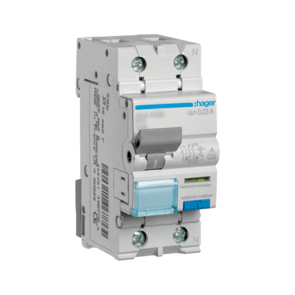 Residual current circuit breaker with overcurrent protection ADA Hager - RCBO ADA556D 30MA A/2X6A C-C. 10KA