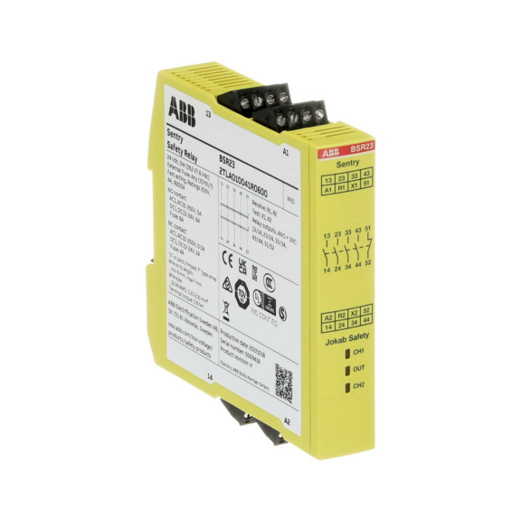Turvarele Jokab Safety BSR - TURVARELE 24VDC 4 S 1A SENTRY BSR23