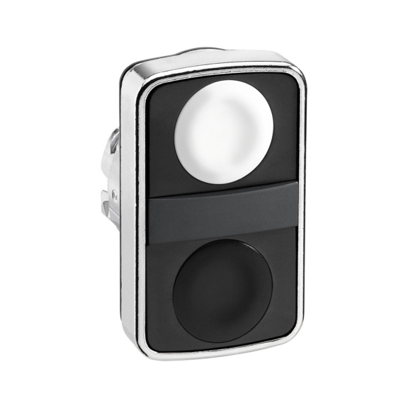  - DOUBLE PUSH BUTTON BK WH ZB4BA7120 HARMO