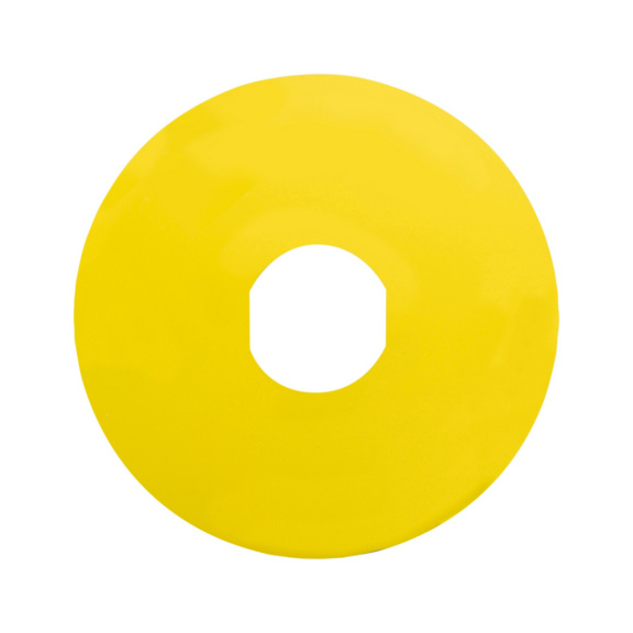 Button/indicator plate XB4/5 Harmony - BUTTON-/INDICATOR.LEGEND PLATE 90MM YE W