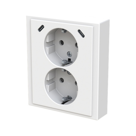  - SOCKET 2G 16A UKJ 0X USB C+C MWT IMP