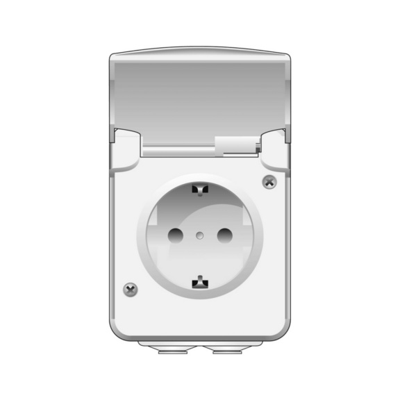  - SOCKET AQUAB 1S/16A/250V/IP44 PPR 0X WT