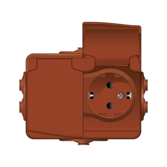 - SOCKET AQUAB 2S/16A/250V/IP44 PPR 0X RD