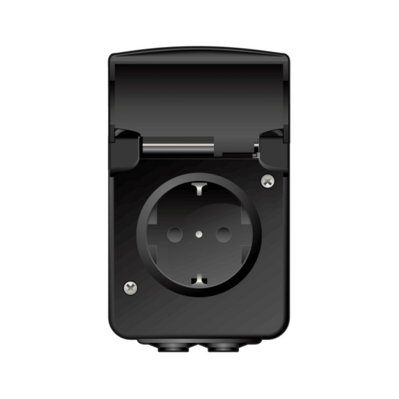  - SOCKET AQUAB 1S/16A/250V/IP44 PPR 0X BK