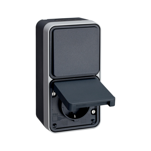  - SOCKET OUTLET 1G 16A 6/10A IP55 PPJ GY