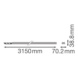Energy Rail -runkokisko - TS FLEX RUNKOKISKO 3000MM 8NAP - 2
