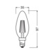 LED candle lamp CLASSIC B LED PERFOR DIM clear E14 - LED-LAMP CLB 3,4W/827 470lm E14 DIM CL - 2
