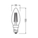 LED candle lamp CLASSIC B LED PERFORMANCE non-dimmable, clear E14 - LED-LAMP CLBW 3,4W/827 470lm E14 CL - 2