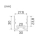LED-nauha asennusprofiili 30x30 - PINTA-AS. PROFIILI 30X30 MU 2M - 2