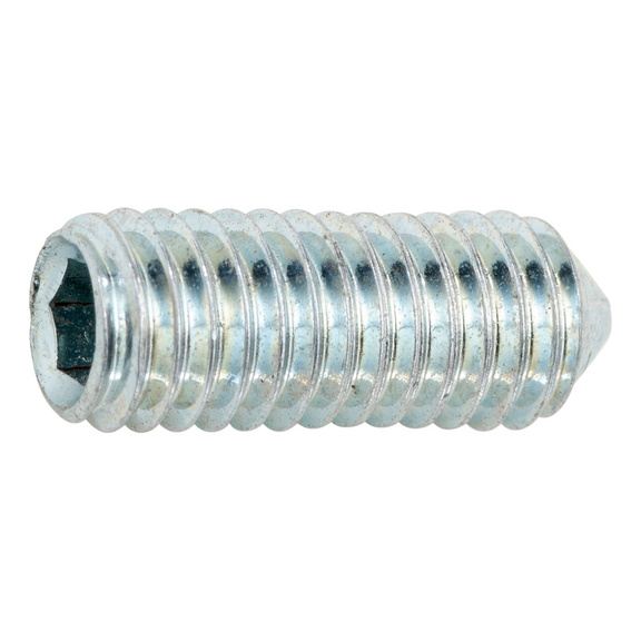 Set screw, sharp tip with hexagon socket - PIDÄTINRUUVI DIN 914   ZN   8 X 10