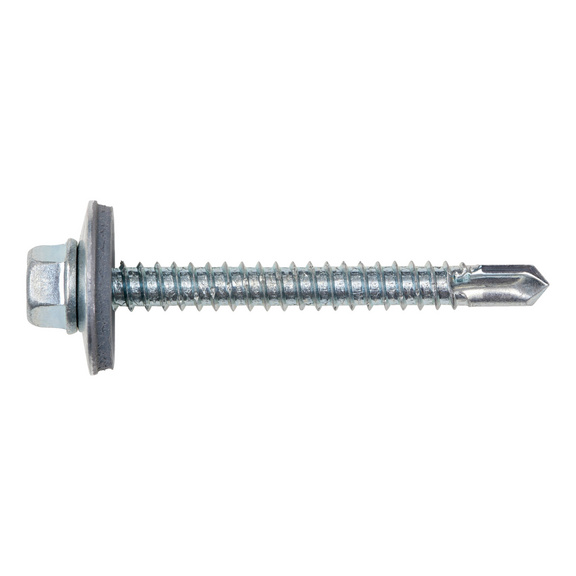 Self-drilling screw, hexagon head, includes seal PIAS zinc-electroplated - PIAS DIN 7504-K ZINC PL 6,3X50.WASHER