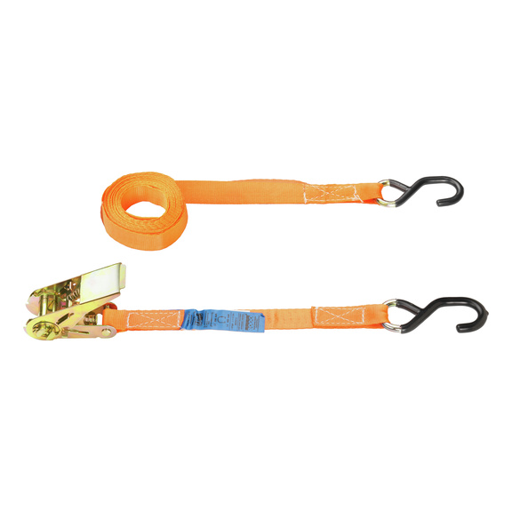 Cargo strap with ratchet and hook