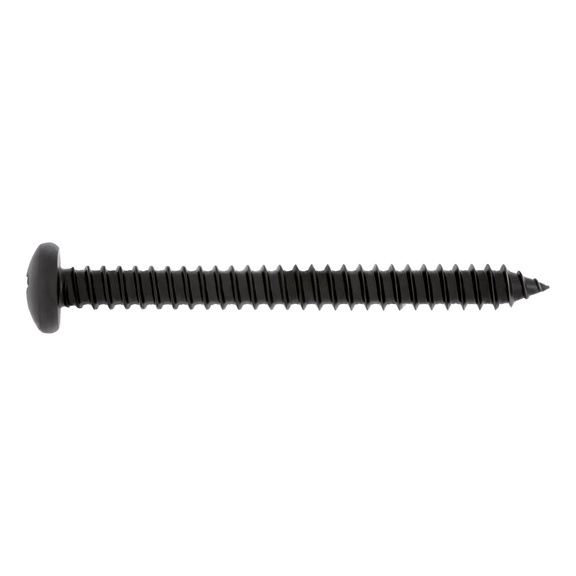 Tapping screw, round pan head, PZ - DIN 7981 PZ BLACK PASSIVATED 3,9X25
