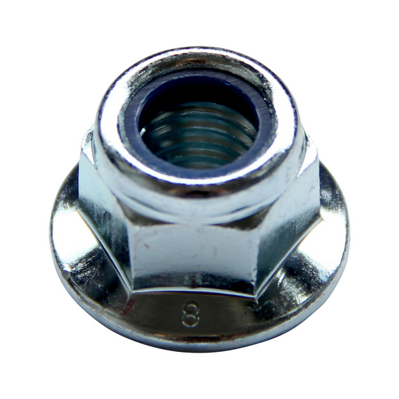 Flange nut with a nylon locking insert - DIN 6926/8 ZP M5 WITH BLUE RING