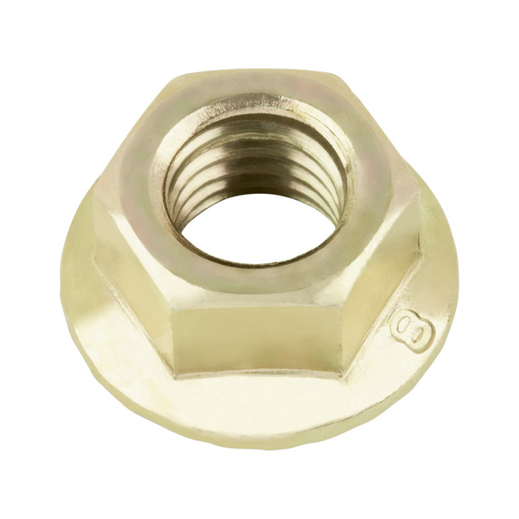 Fix master Flanged hex nut - DIN 6923-8 ZN M4 WITH SERRATION