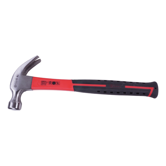 Carpenter's hammer, fibre glass handle - CLAW HAMMER 450G, FIBRE GLASS
