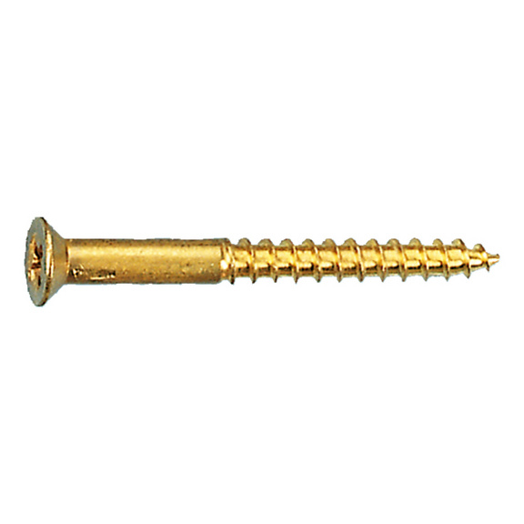 Fix master Wood screw, brass, countersunk head - 1