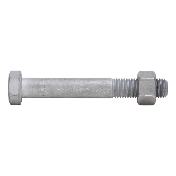 Hexagon screw and nut, partial thread, for pressure vessel applications (PED)
