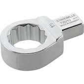 Ring plug-in tool with square mount 9 x 12 and 14 x 18 mm