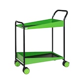 Serving trolley with metal trays