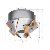 Indexable insert chamfer cutter with borehole